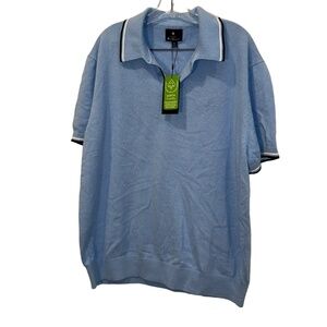 Ben Sherman NEW NWT light blue polo neck Golf Sweater XL